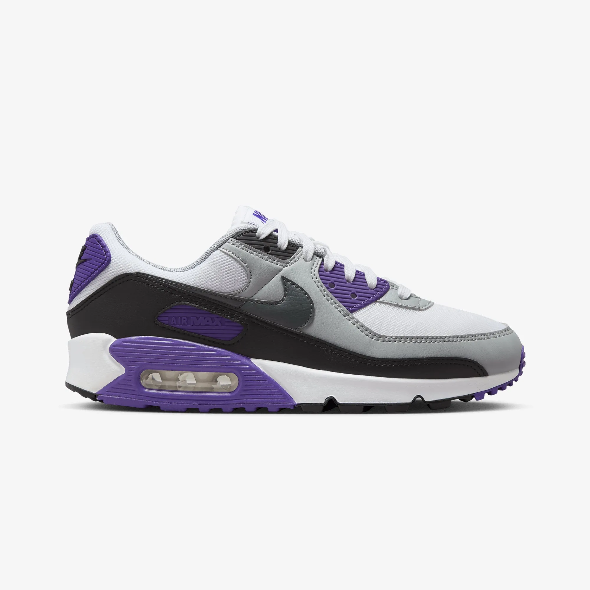 Lace Up Closure Mechanism Nike | AIR MAX 90 { WHITE/IRON GREY-BLACK-WOLF GREY