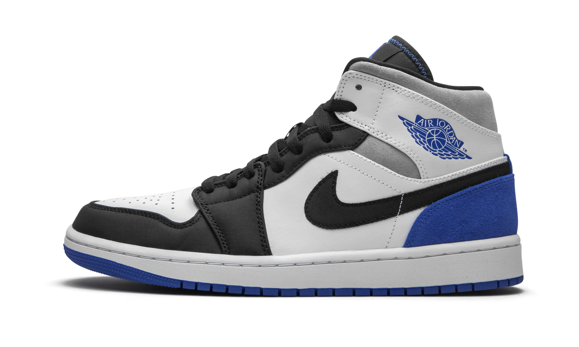 Air Jordan 1 Mid SE "Game Royal Black Toe" Balanced Curve