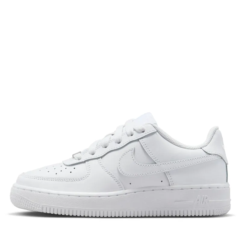 Minimalist Lacing Shock Dispersing Hexagons Nike Air Force 1 LE (GS) - White/White