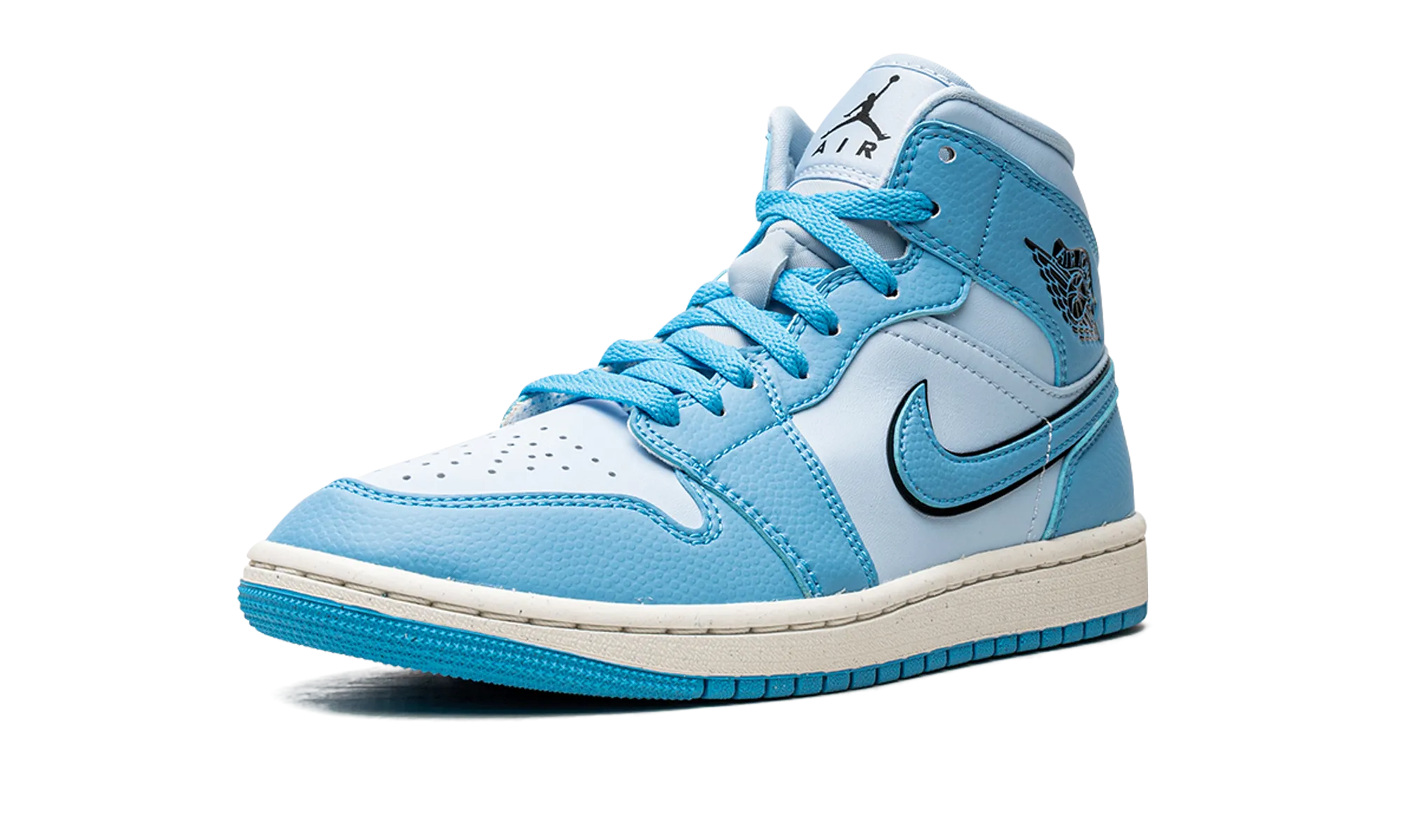 AIR JORDAN 1 MID SE WMNS "Ice Blue" Breathable side Sockliner Contouring