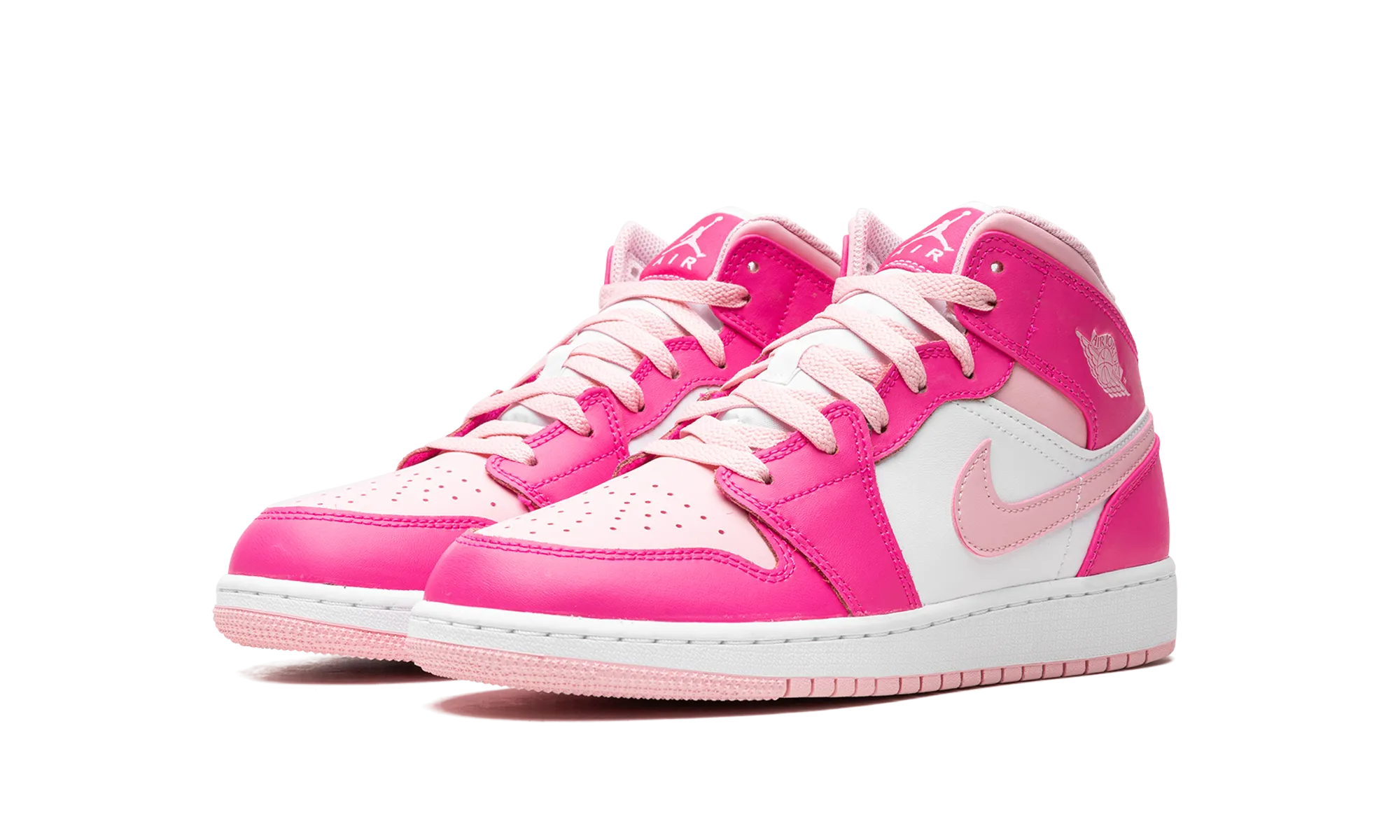 Flexible Sole Unit Weatherproof Footwear Air Jordan 1 Mid GS "Fierce Pink"