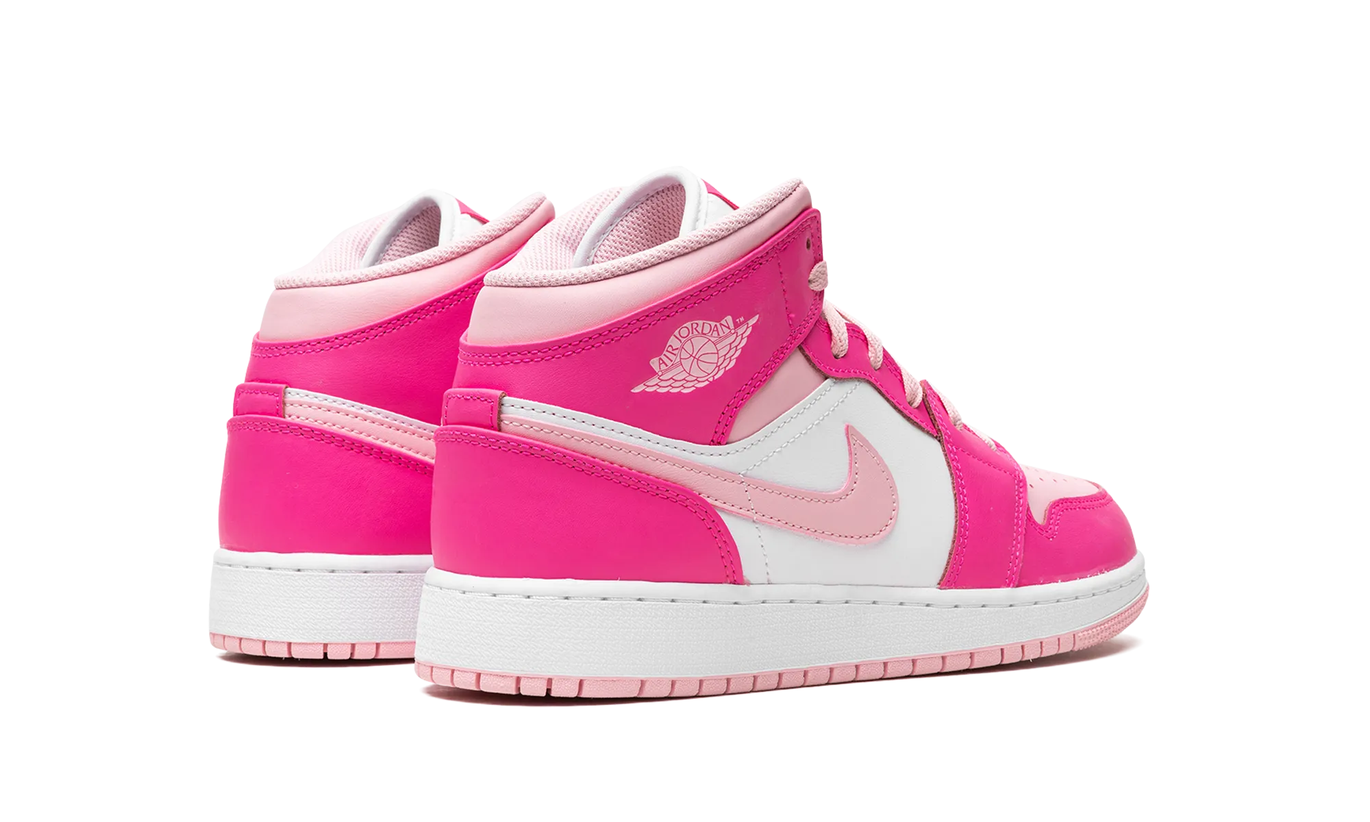 Toe box space Mid Foot Lockdown Air Jordan 1 Mid GS "Fierce Pink"