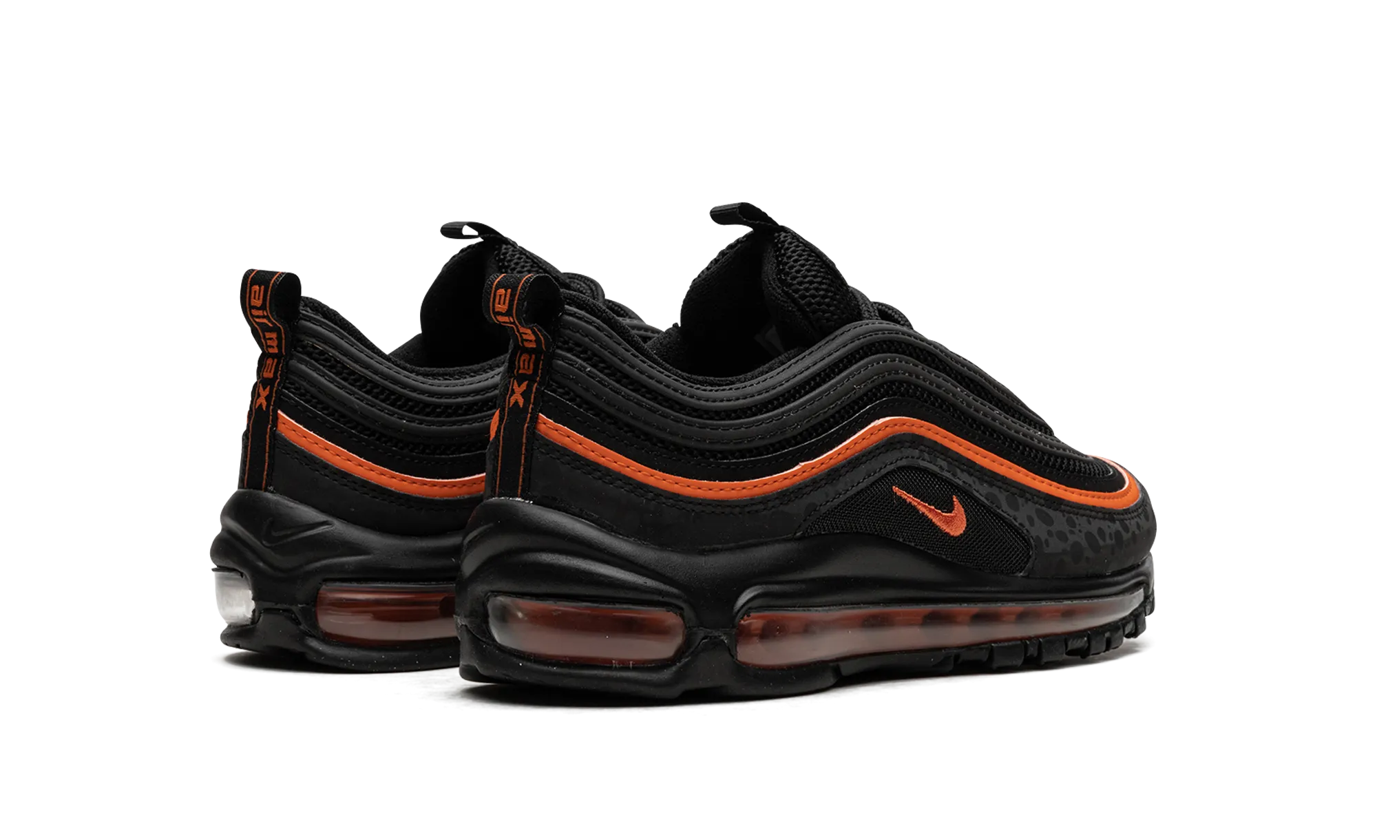 Breathable fabric amateur runner shoes Air Max 97 GS "Black / Safety Orange"
