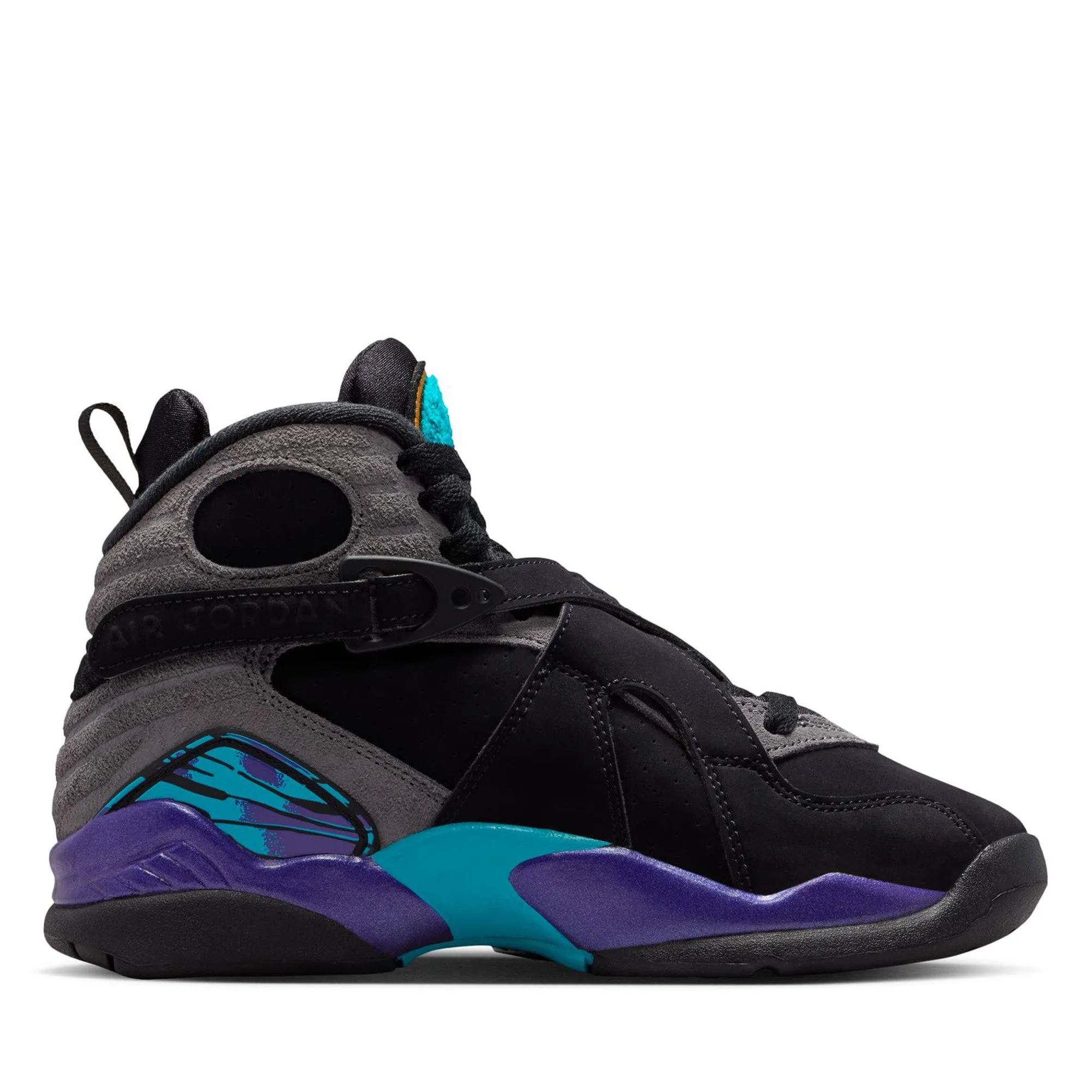 Air Jordan 8 Retro 'Aqua' (GS) - Black/Multi Calm Fit