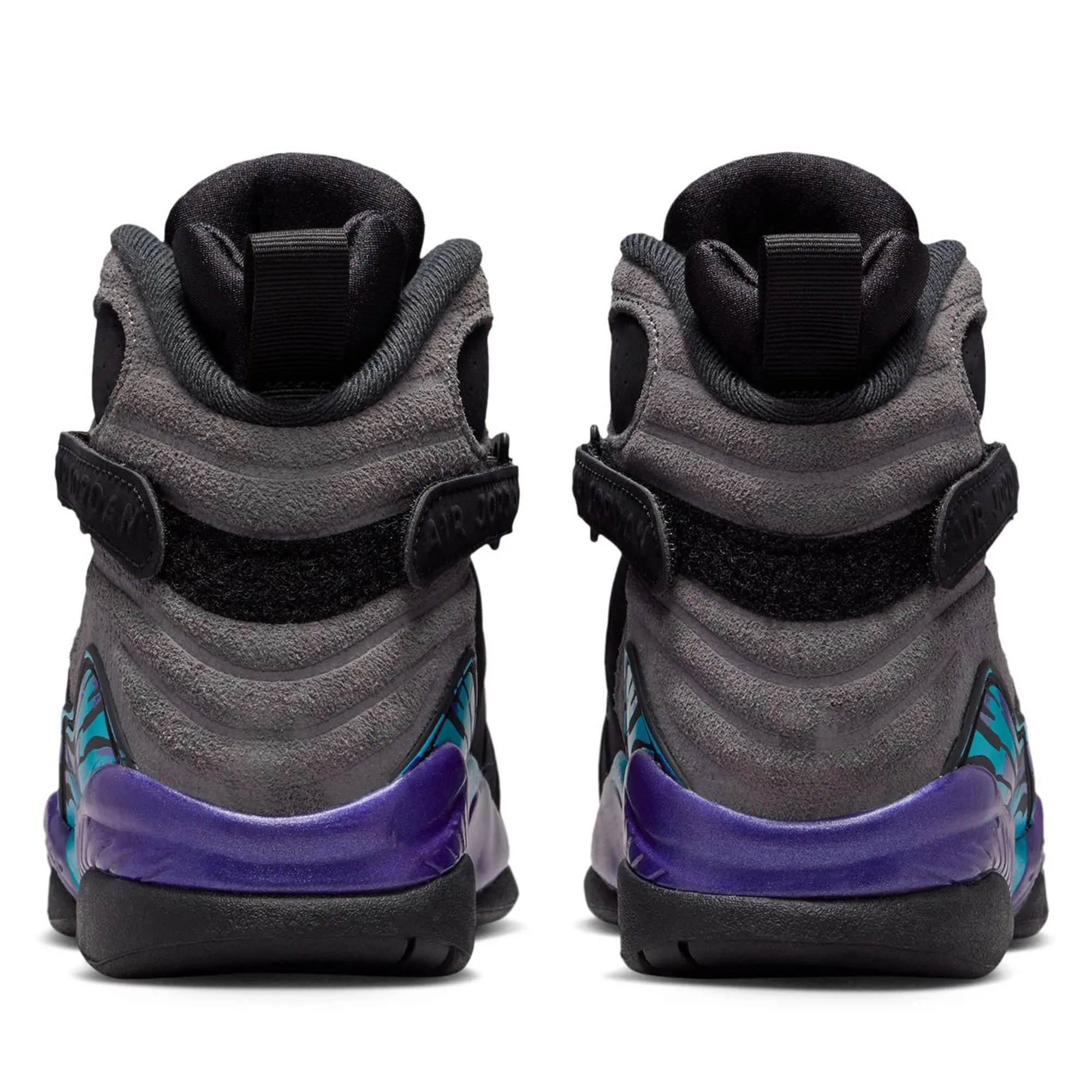 Air Jordan 8 Retro 'Aqua' (GS) - Black/Multi Rubberized Heel Guard City Ready