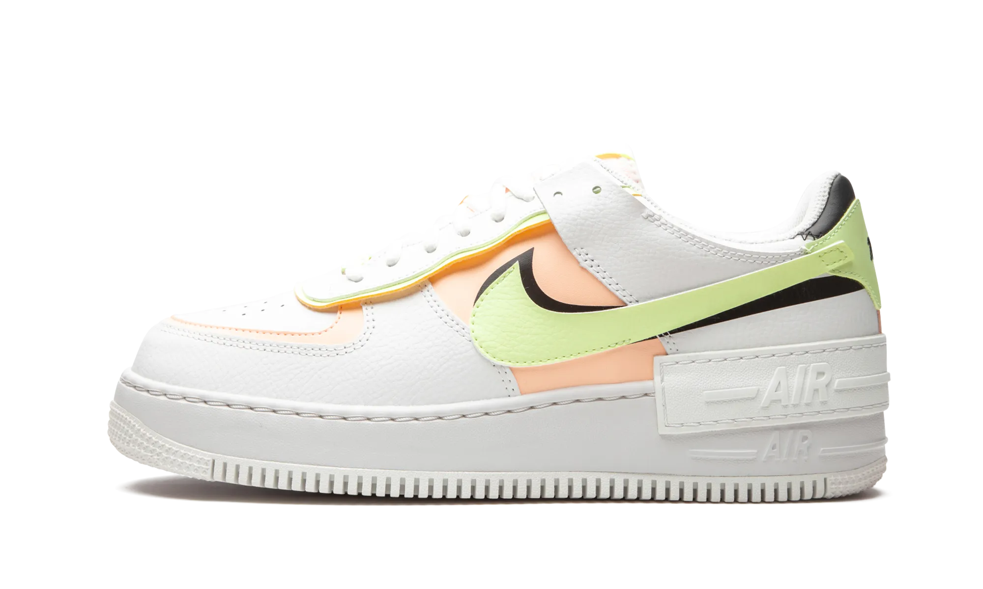 Clean Ride High Top AIR FORCE 1 SHADO MNS WMNS "White / Barely Volt / Crimson Tint"