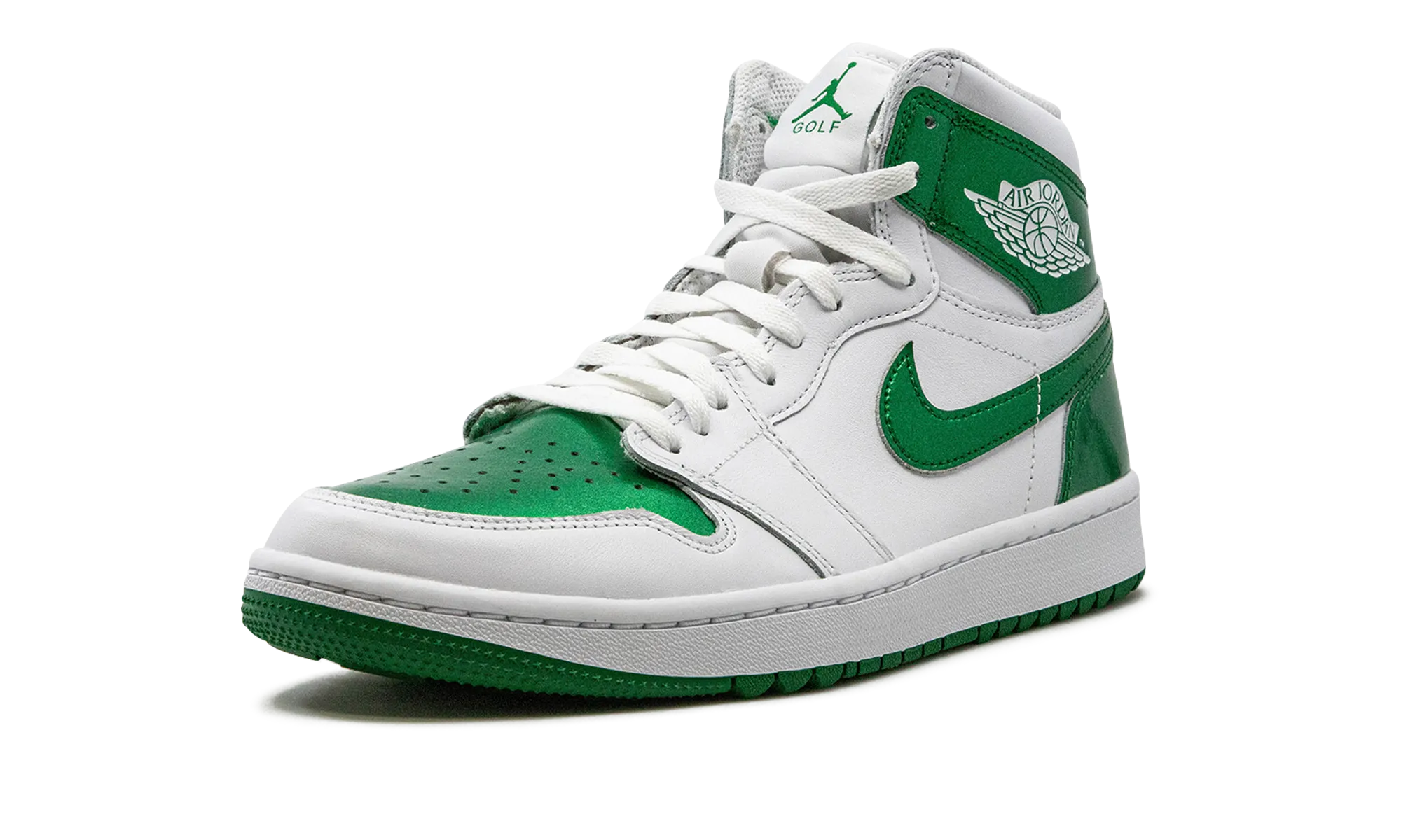 Air Jordan 1 High Golf "Metallic Green" Training Sneakers Variable Lace Lock