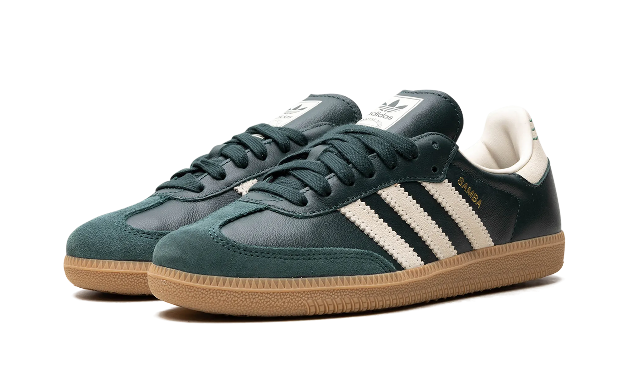 No Laces Chill Time Samba OG "Shadow Green Cream White Gold Metallic"