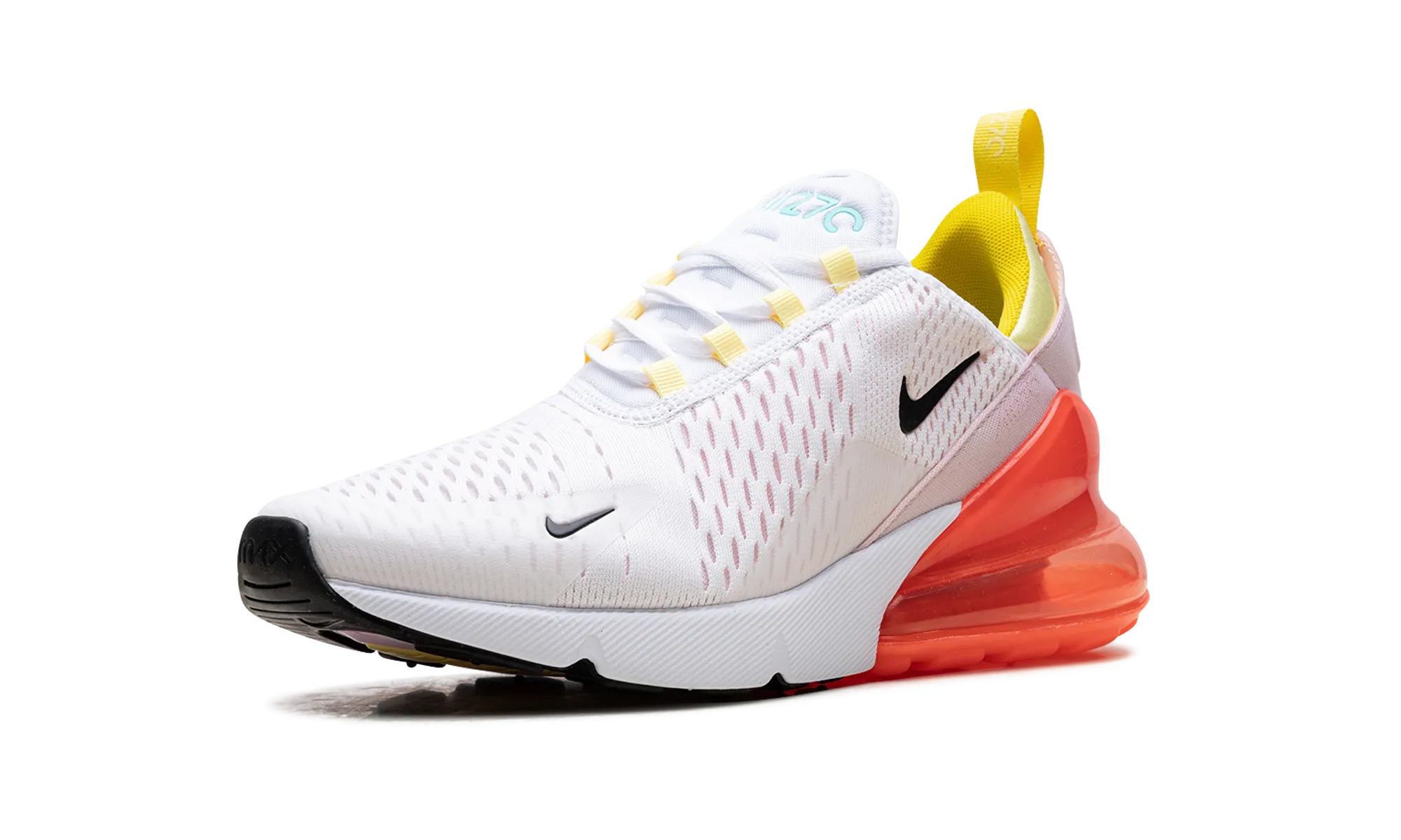running in a concrete bridge area shoes Air Max 270 WMNS "White Bright Crimson"