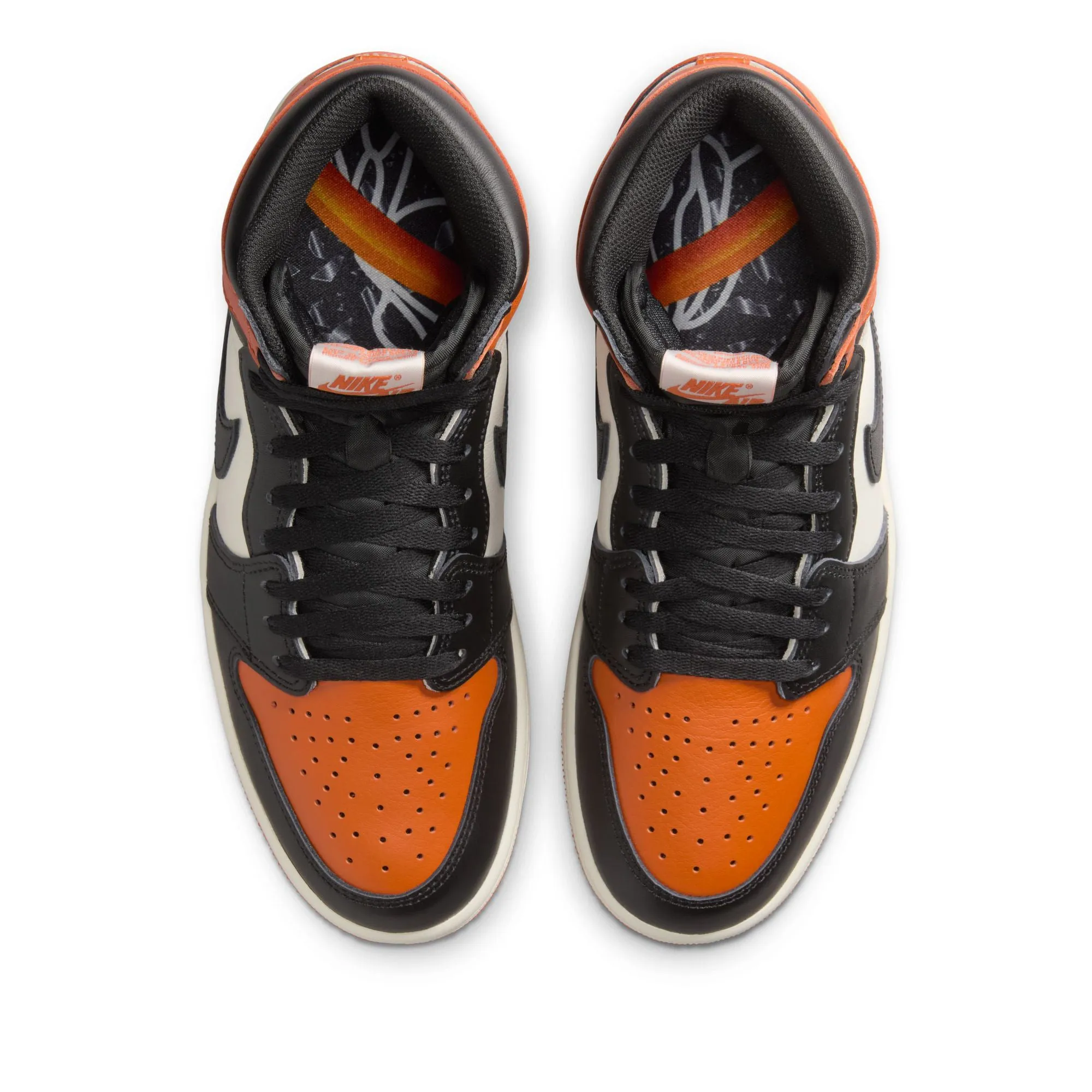 Air Jordan 1 Retro High OG 'Shattered Backboard' - Black/Starfish Outfit Match Sturdy Build