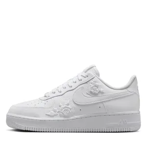 Women's Nike Air Force 1 '07 'White Roses' - White/Black Flexible Sole Design