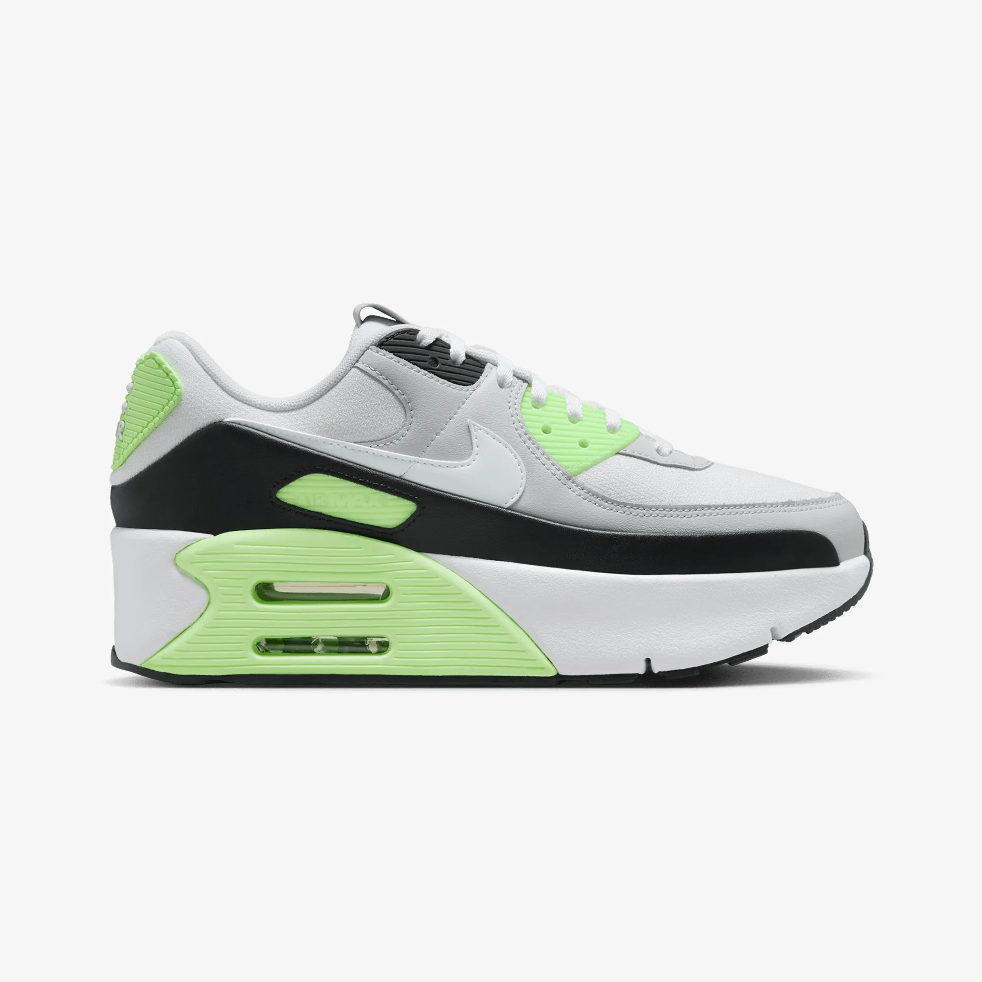 Active Flex Shock Absorption Midsole Nike | AIR MAX 90 LV8 { PHOTON DUST/WHITE-LIME BLAST-BLACK