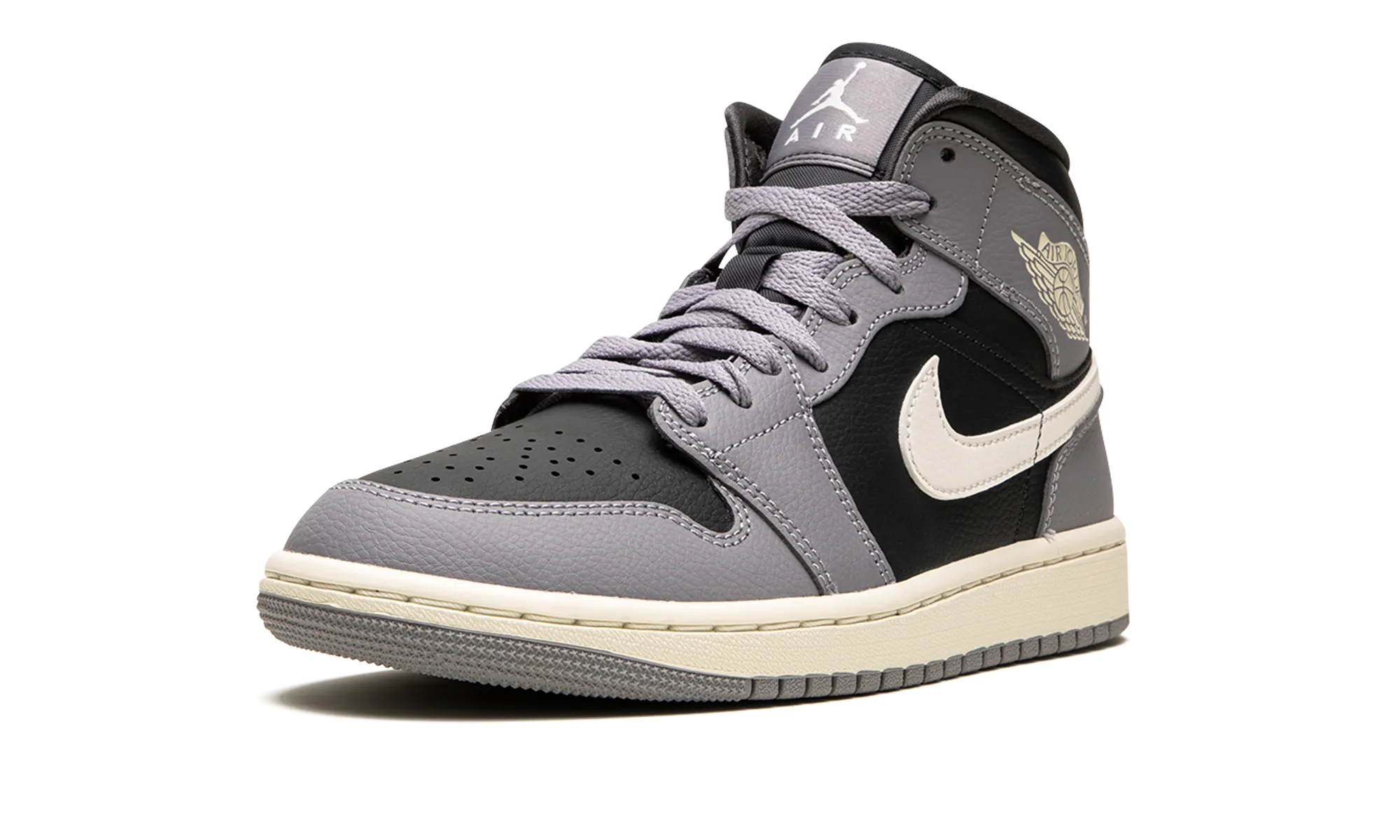 AIR JORDAN 1 MID WMNS "CEMENT GREY" Shock Design