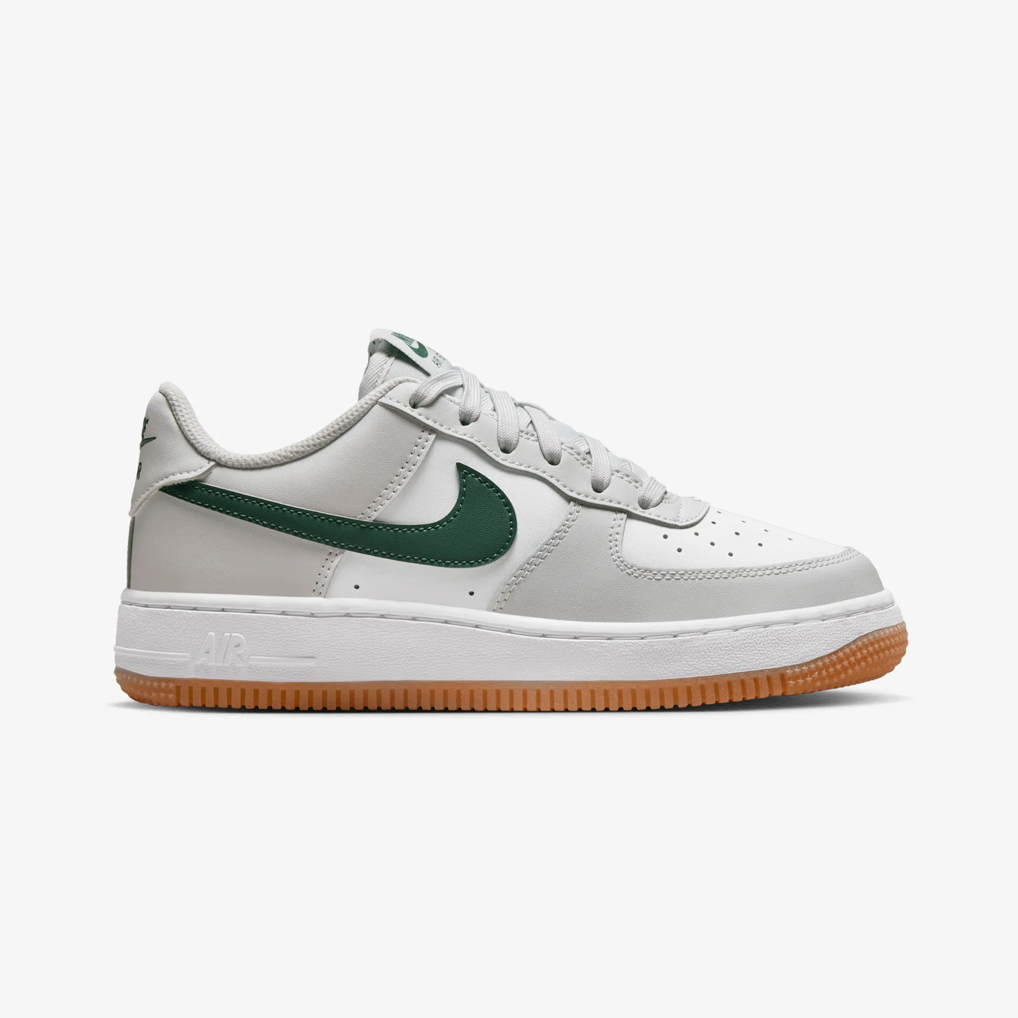 NIKE | AIR FORCE 1 { PHOTON DUST/WHITE-FIR-GUM MED BROWN Breathable Material Foot Care