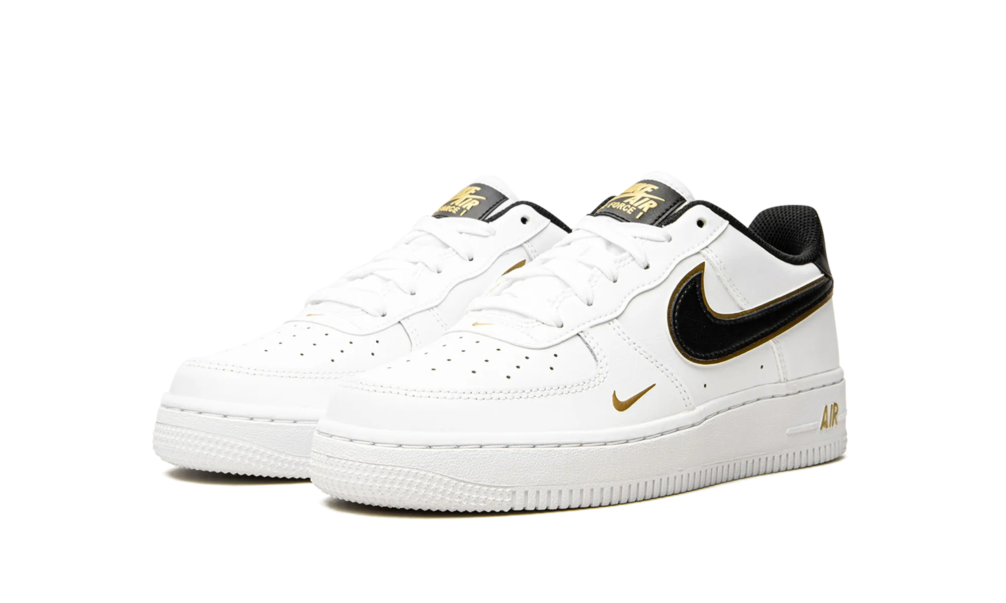Air Force 1 Low '07 LV8 GS "Double Swoosh White Metallic Gold" Dynamic Action