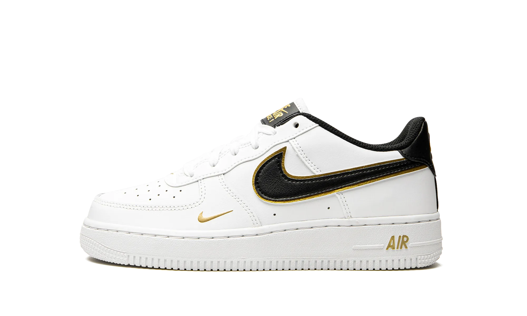 Air Force 1 Low '07 LV8 GS "Double Swoosh White Metallic Gold" Easy Fit