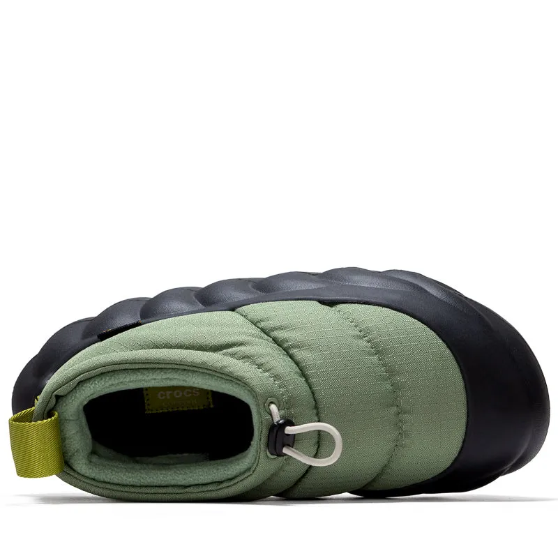 Balanced Drop Height Aerobic Flex Sole Crocs Overpuff Cordura Shorty - Moss