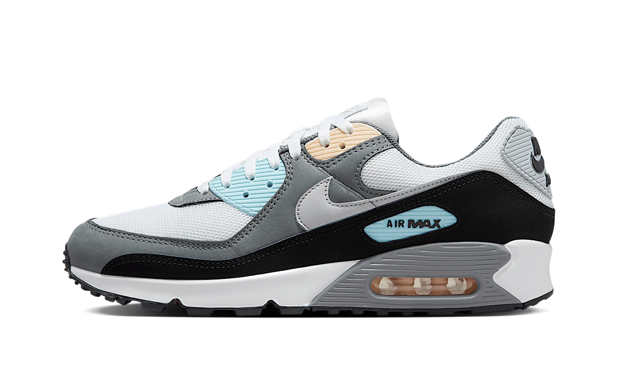 youth athletic shoes Breathable Design Air Max 90 "Cool Grey Pure Platinum Black"