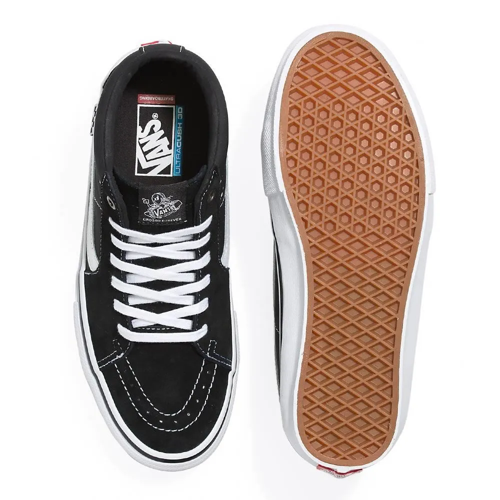 Vans Skate Grosso Mid - Black/White Pilates practitioners - specific functions suitable for travel purposes