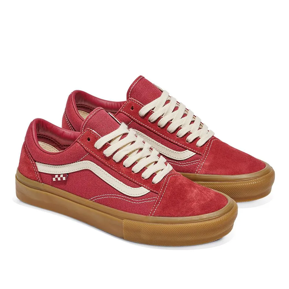 Year Round Stretchable Upper Vans Skate Old Skool - Red/Gum