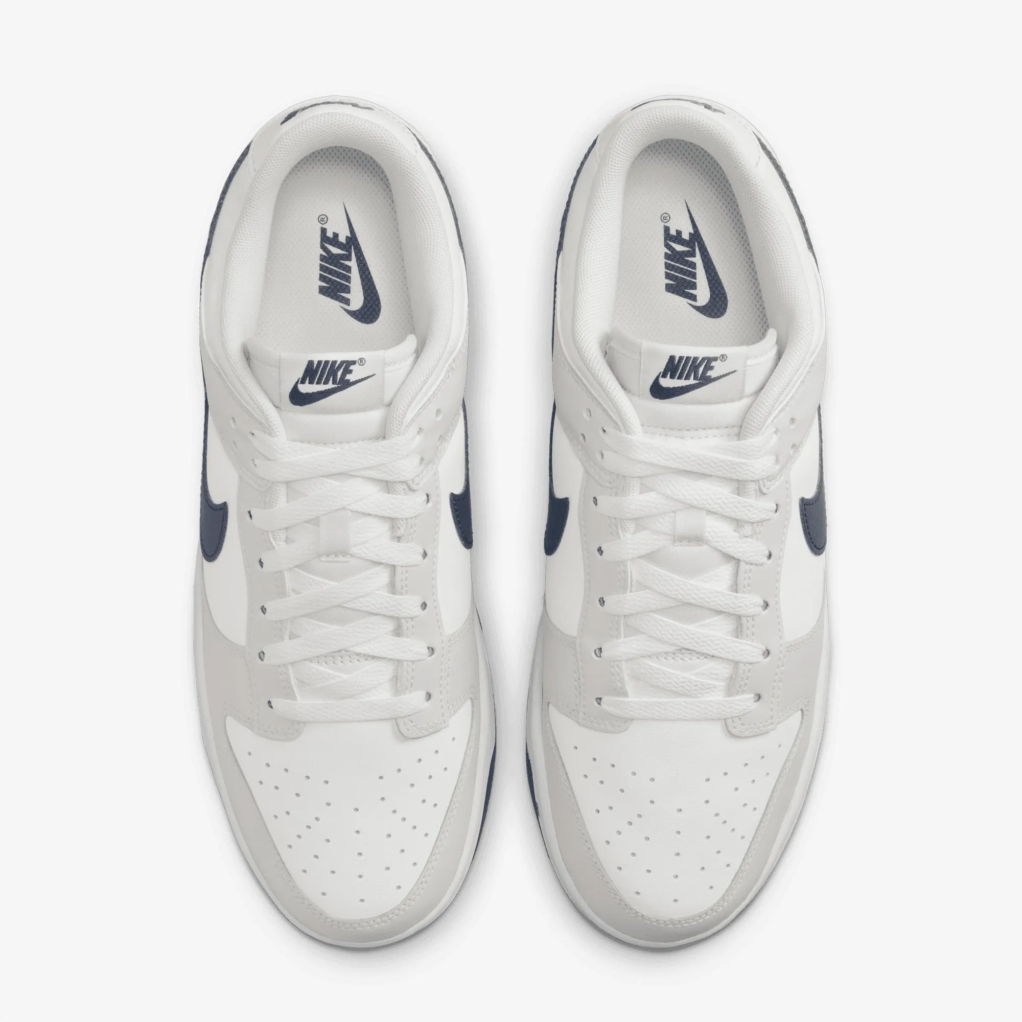 Comfort Soles Molded Footbed NIKE | DUNK LOW RETRO { SUMMIT WHITE/MIDNIGHT NAVY-PLATINUM TINT