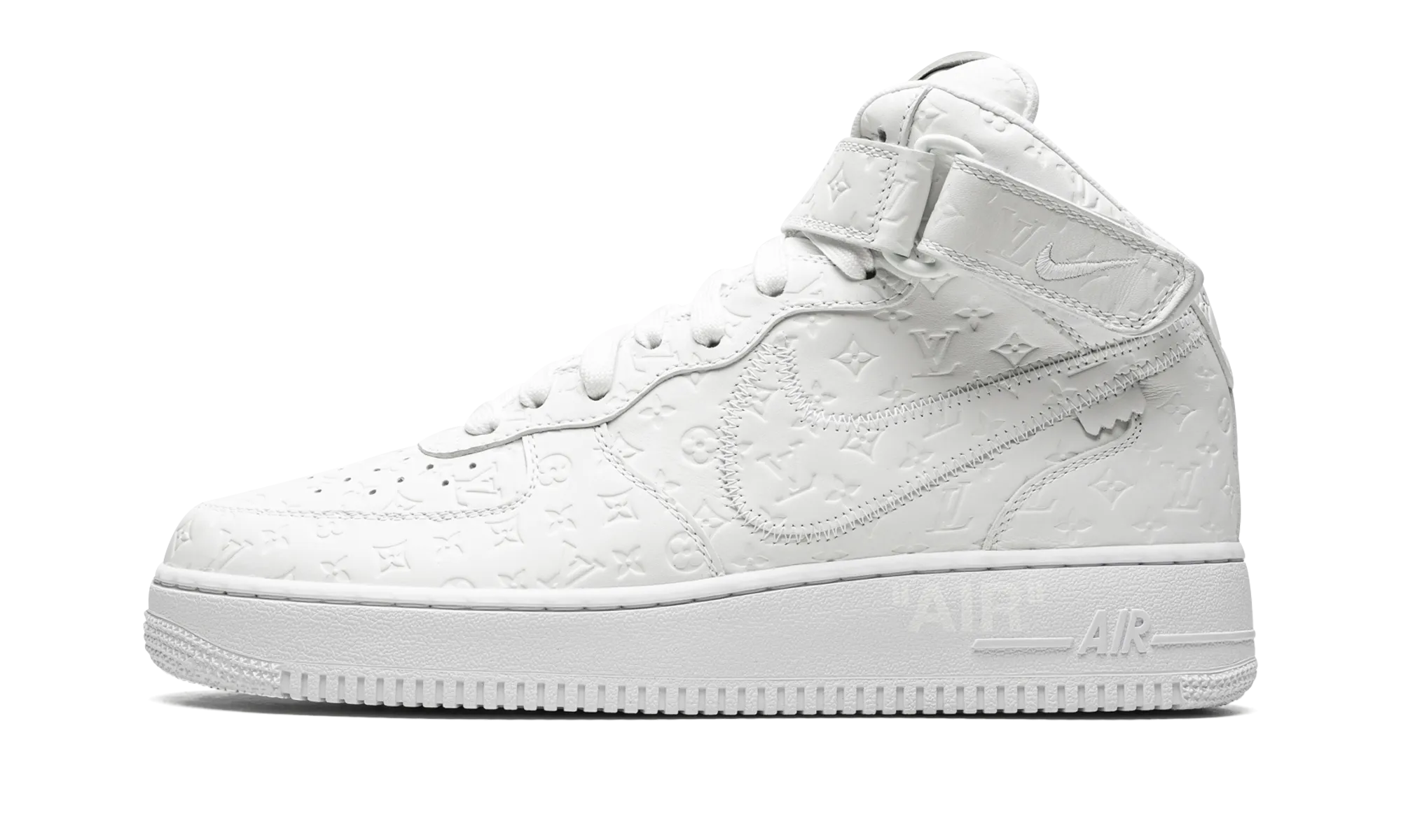 Louis Vuitton Air Force 1 Mid "Virgil Abloh - White/White" foldable Lightweight Comfort