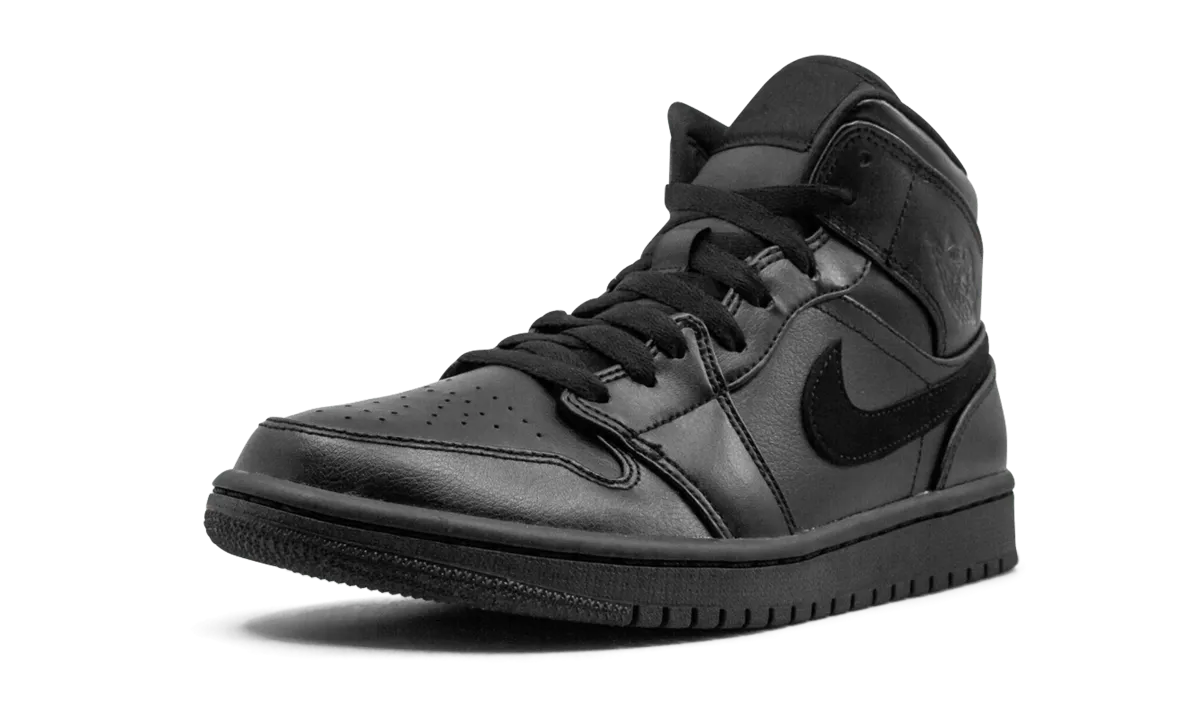 Air Jordan 1 Mid "Triple black" Quick Drying Liner Microfiber Heel Counter
