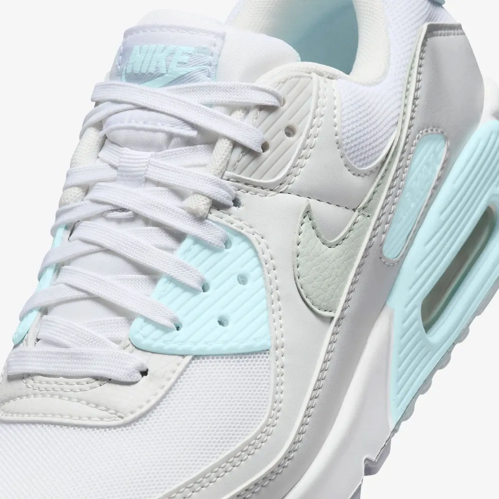 NIKE | AIR MAX 90 { WHITE/LIGHT SILVER-GLACIER BLUE vibration damping High Cushioning