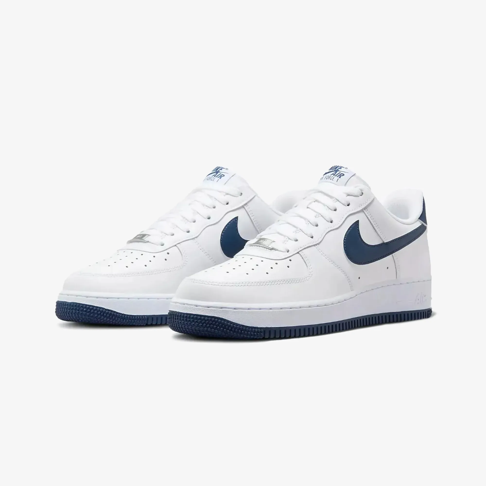 Low Top Style Stabilizing Shank NIKE | AIR FORCE 1 '07 { WHITE/MIDNIGHT NAVY-WHITE