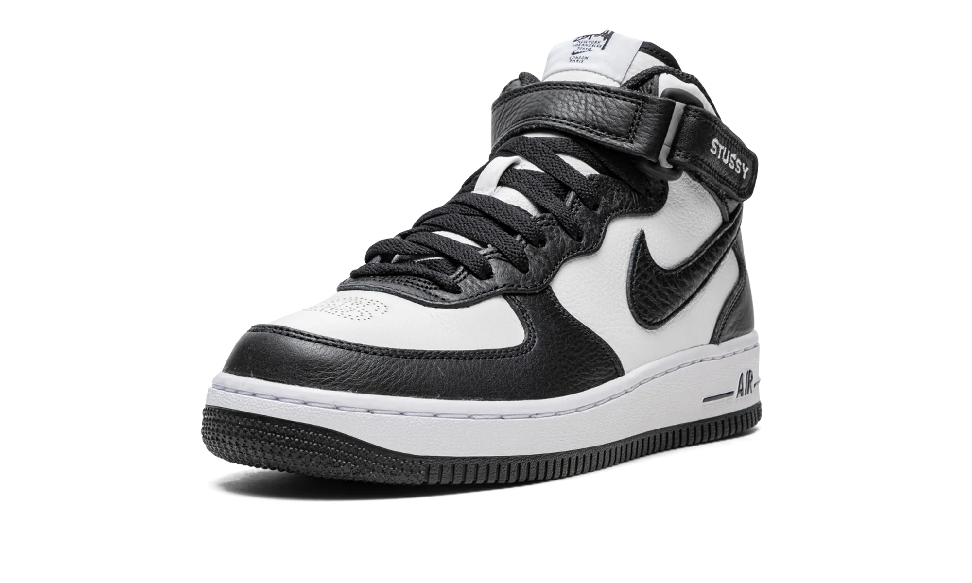 Air Force 1 Mid "Stussy - Light Bone Black" Comfort Padding Around Ankle
