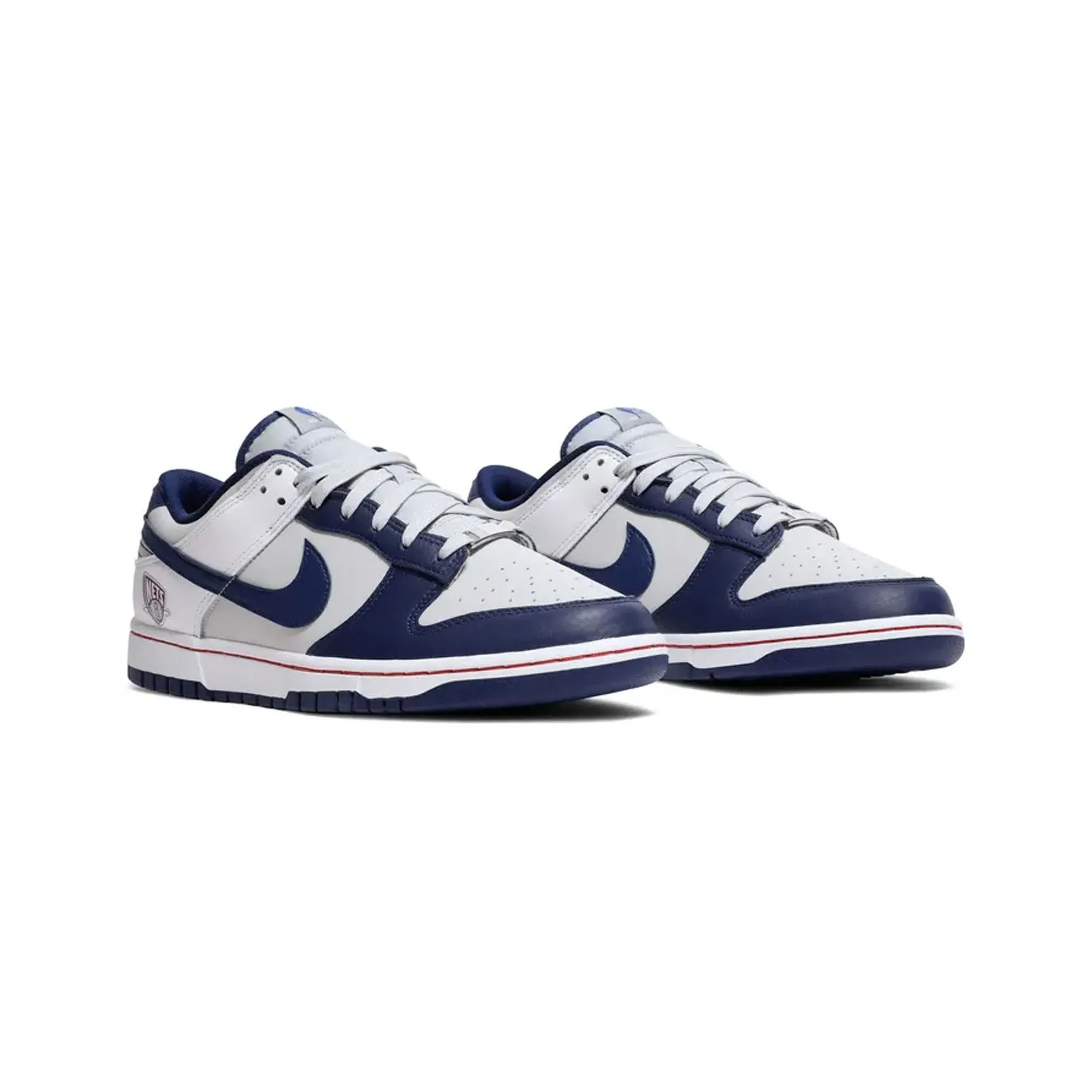Stitch Down Construction Synthetic Leather Blend Nike Dunk Low EMB NBA 75th Anniversary 'Brooklyn Nets' (2021)