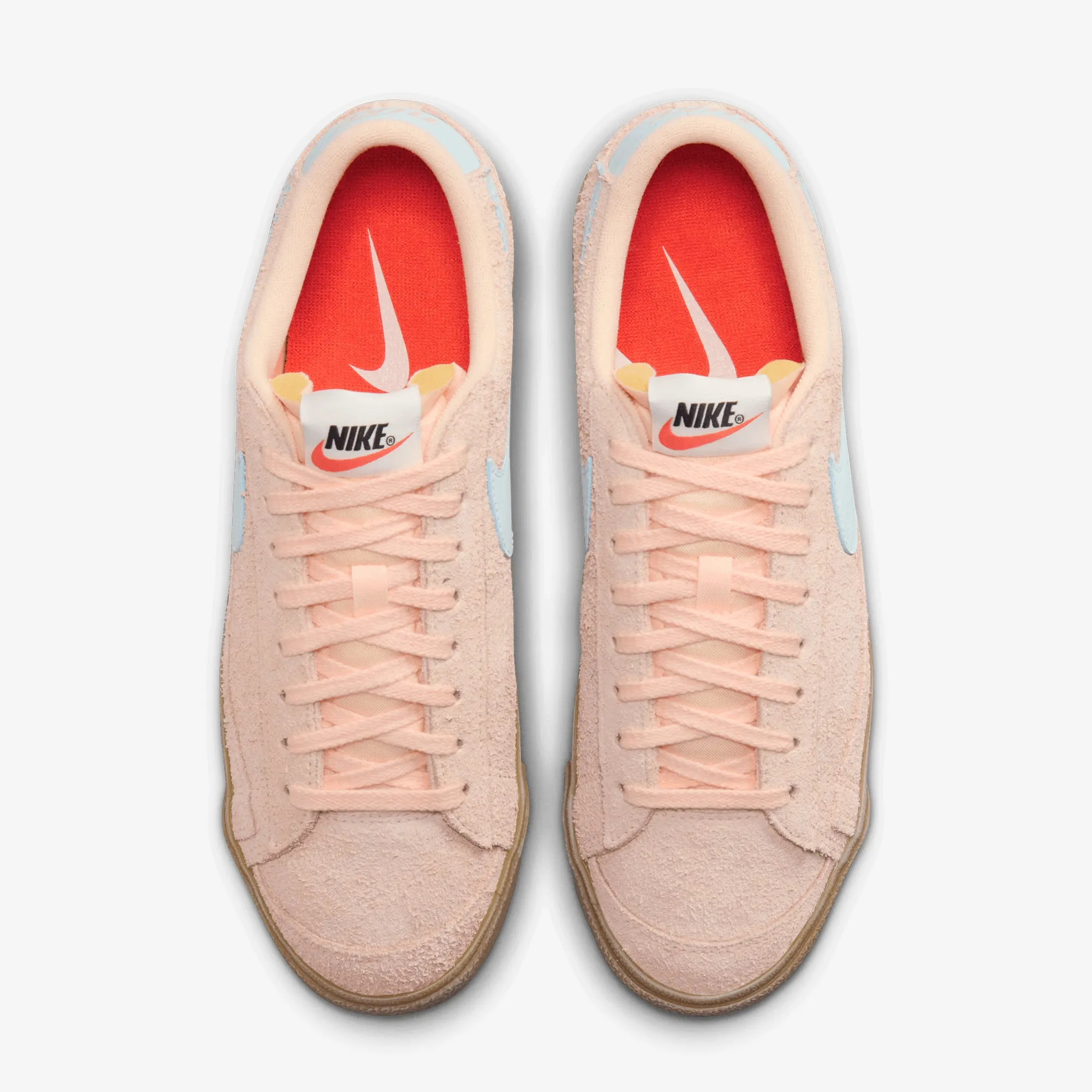 NIKE | BLAZER LOW '77 VINTAGE { CRIMSON TINT/GLACIER BLUE Recycled Material Design