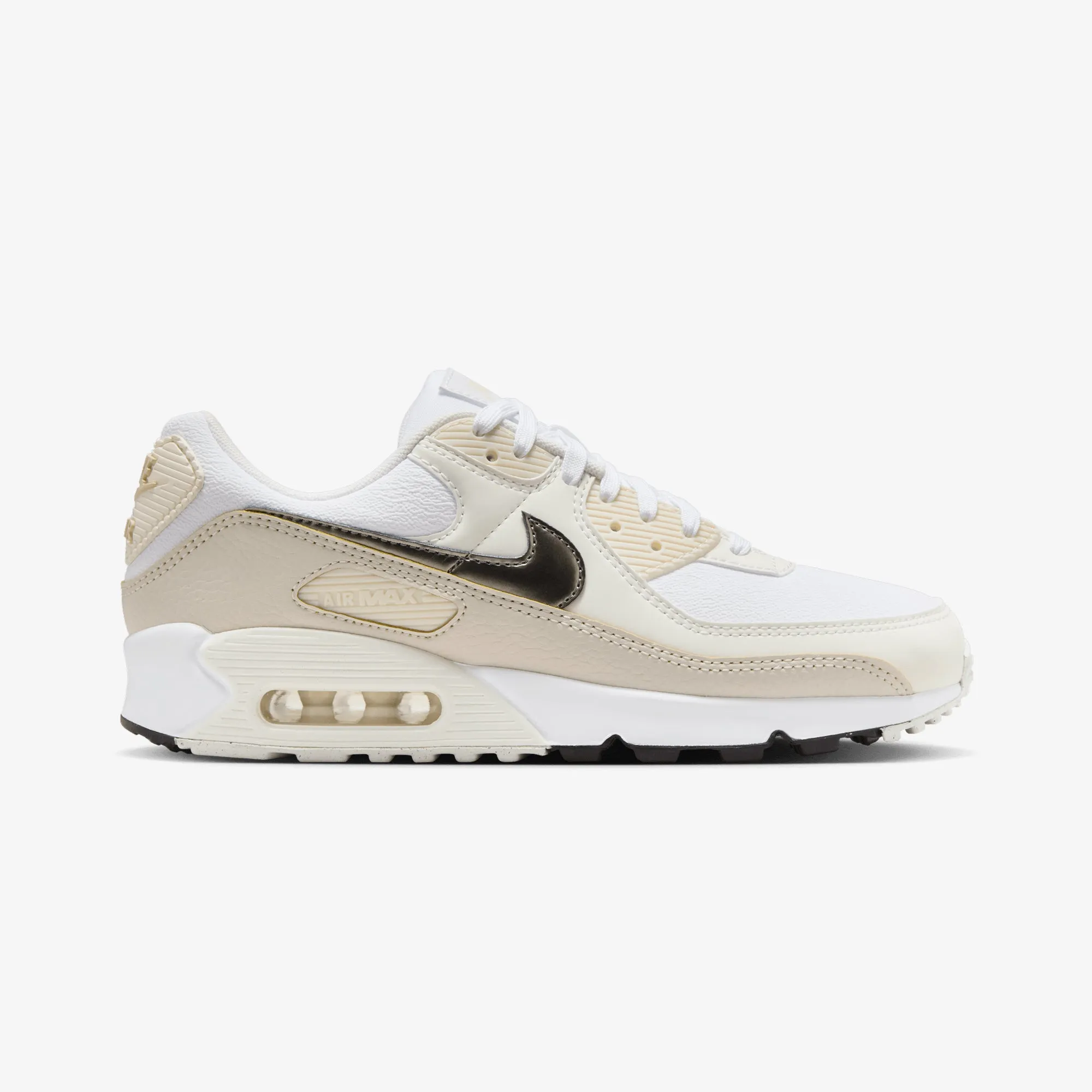 High Performance Nike | AIR MAX 90 { WHITE/FLAT PEWTER-LT OREWOOD BRN