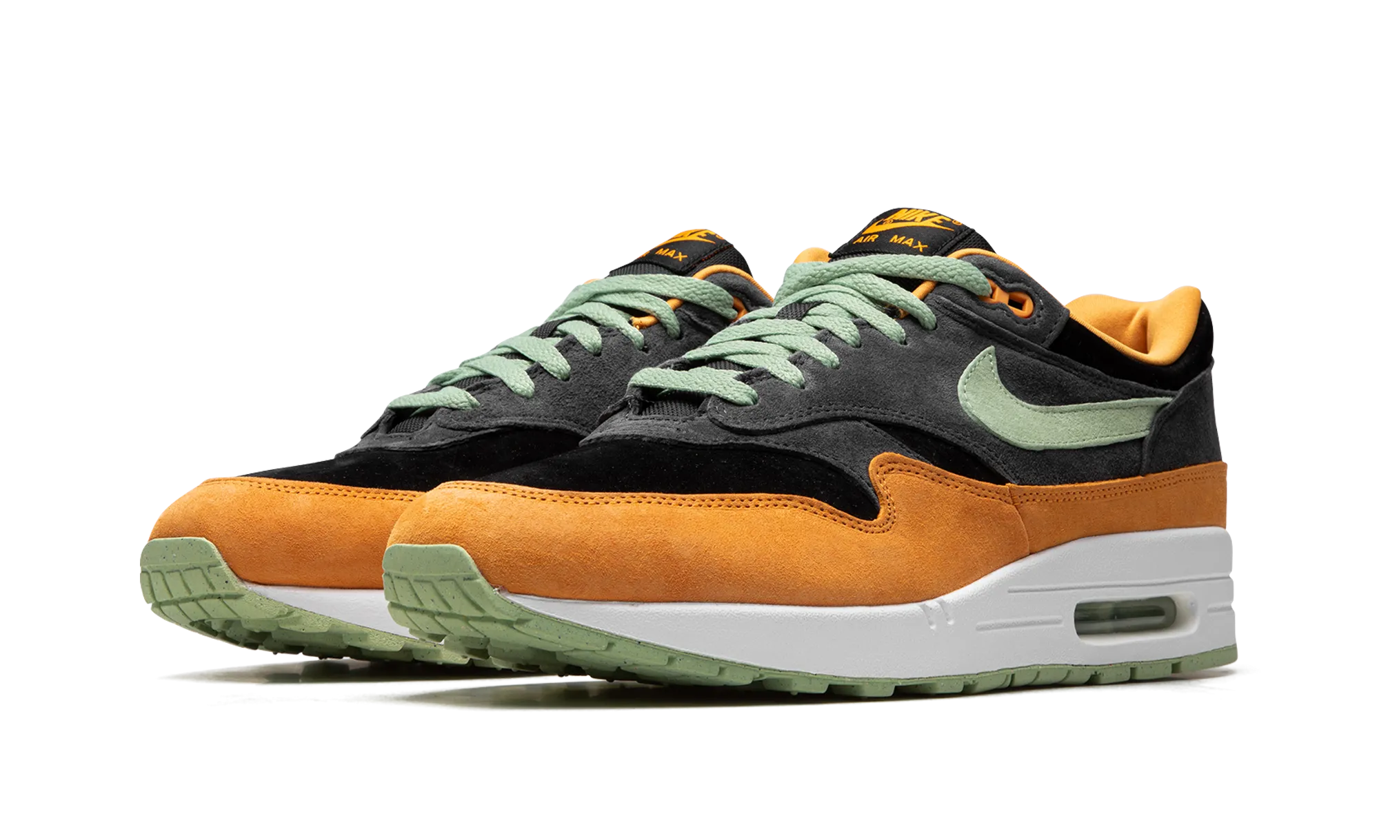 heart health black running shoes Air Max 1 "Ugly Duckling - Honeydew"
