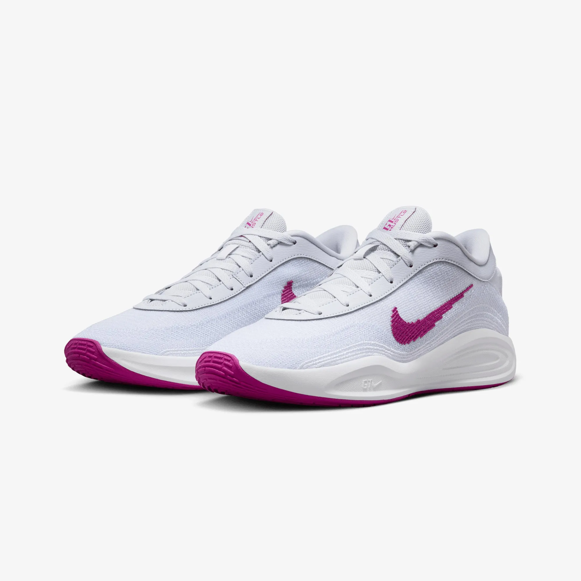 Synthetic Leather Panels Thermoregulating Lining NIKE | G.T. HUSTLE ACADEMY EP { PURE PLATINUM/HOT FUCHSIA-WHITE