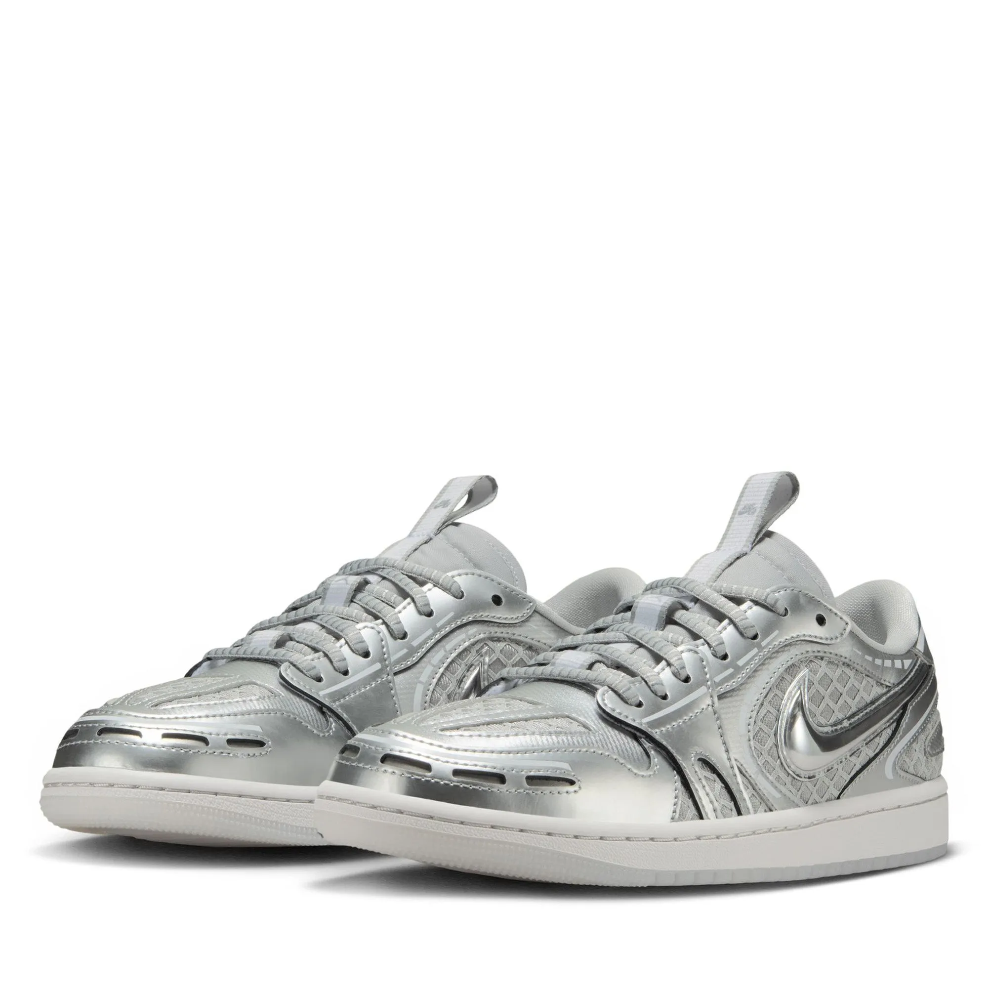 Shock Touch Women's Air Jordan 1 Low Method of Make V3 - Neutral Grey/Metallic Silver