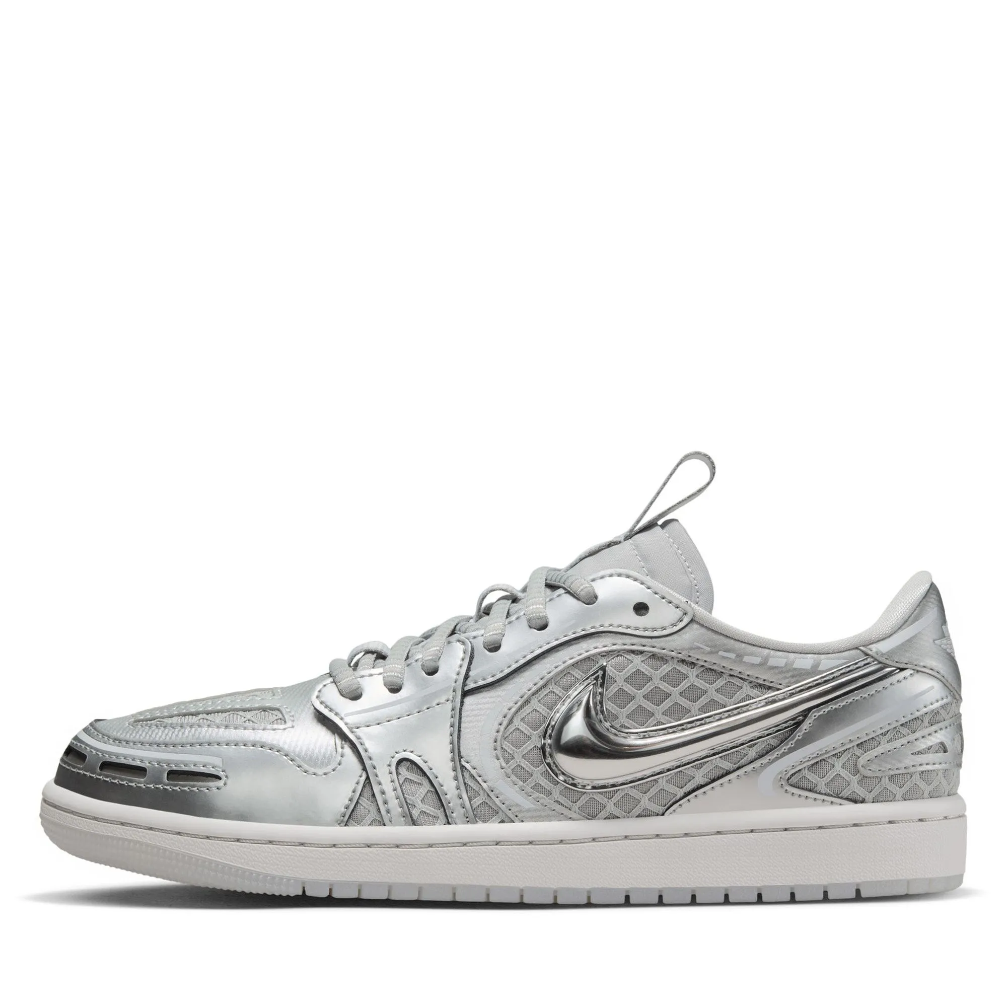 Soccer Field Airflow Optimized Structure Women's Air Jordan 1 Low Method of Make V3 - Neutral Grey/Metallic Silver