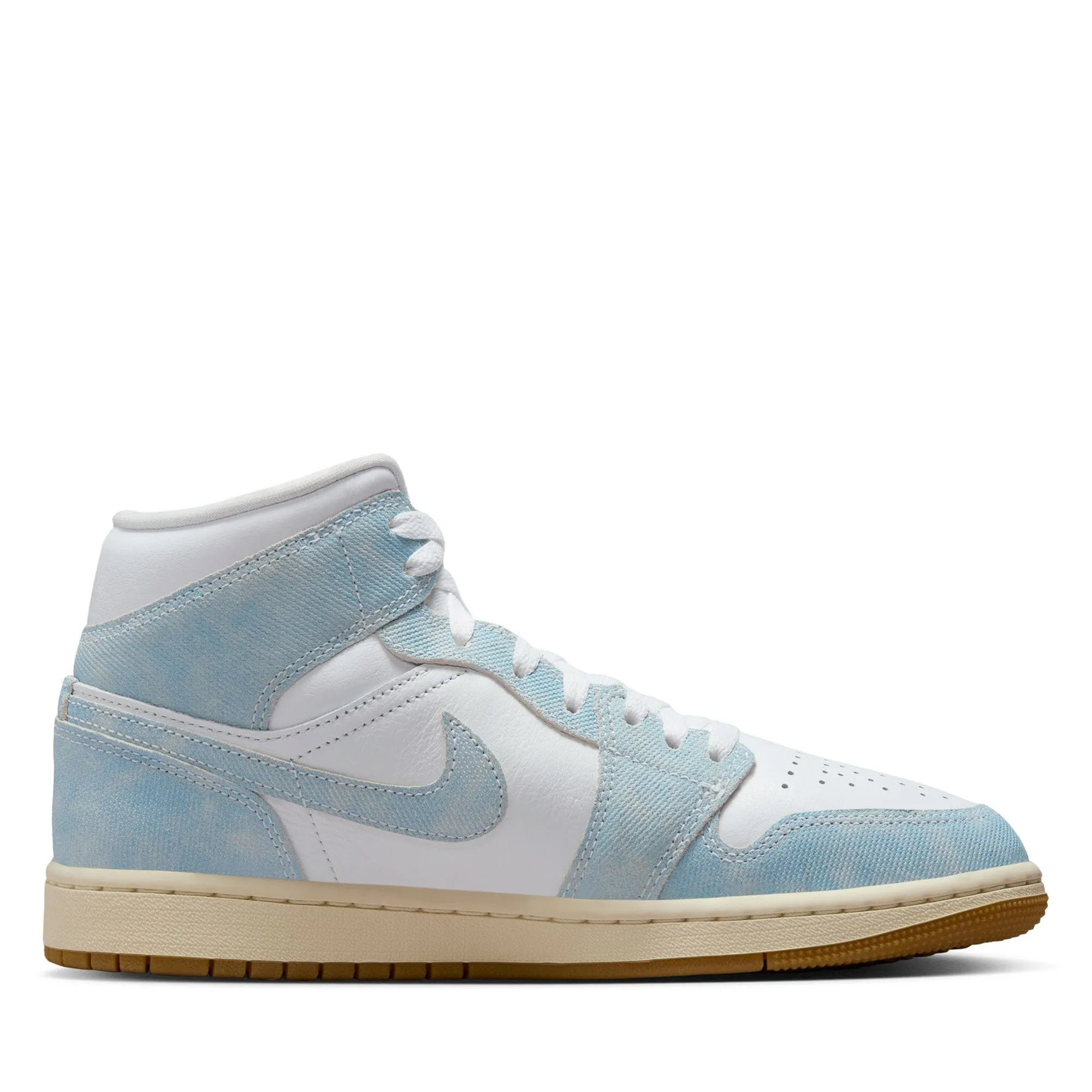 Women's Air Jordan 1 Mid SE - White/Worn Blue ShockDispersion Gentle Support