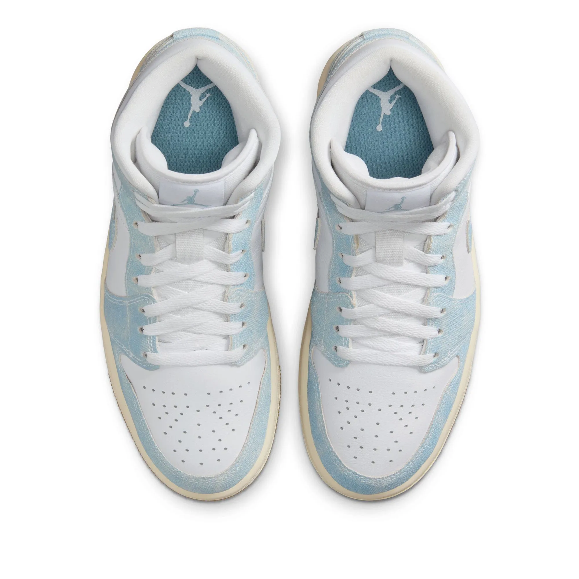 Women's Air Jordan 1 Mid SE - White/Worn Blue Water Resistant Lining All-day lining