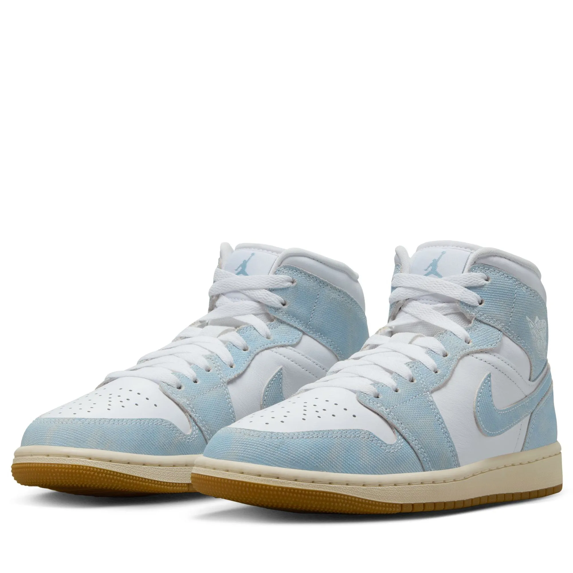 Women's Air Jordan 1 Mid SE - White/Worn Blue Airflow Optimized Sophisticated piece