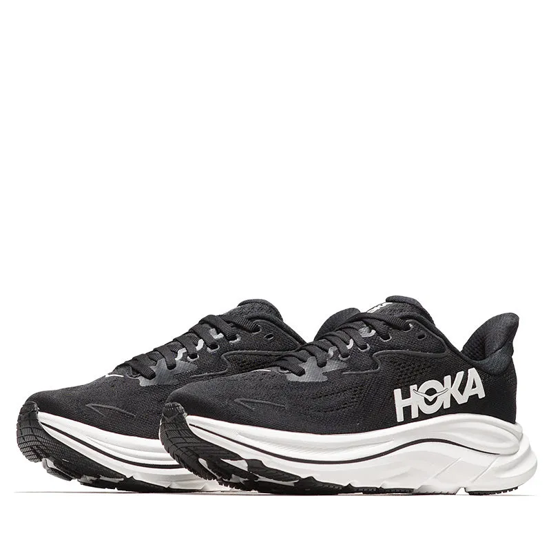 Women's Hoka Clifton 10 - Black/White Water   Resistant