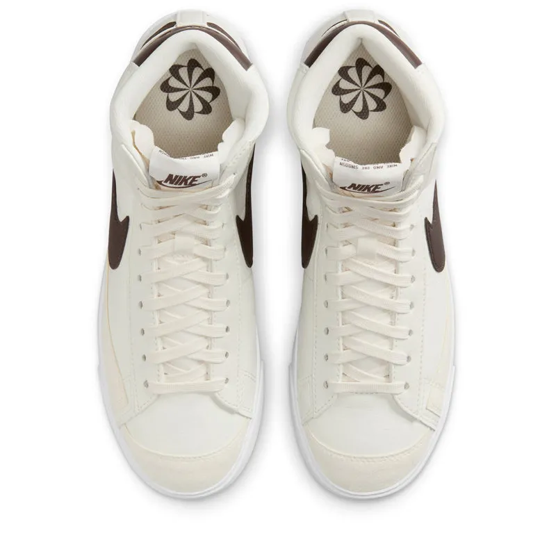 Reinforced Collar Padding Recycled Rubber Women's Nike Blazer Mid '77 - Sail/Baroque Brown