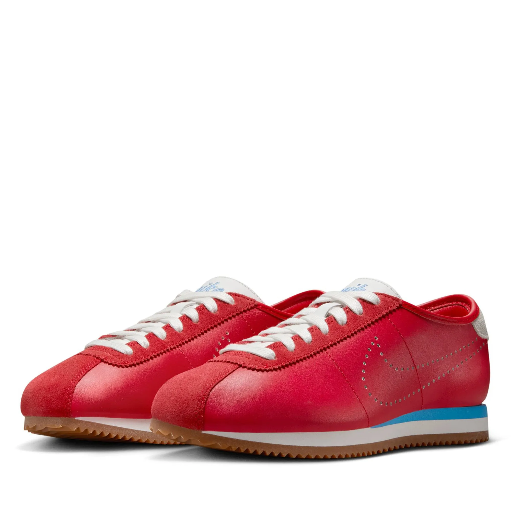 Mid Foot Women's Nike Cortez Leather - University Red/University Blue