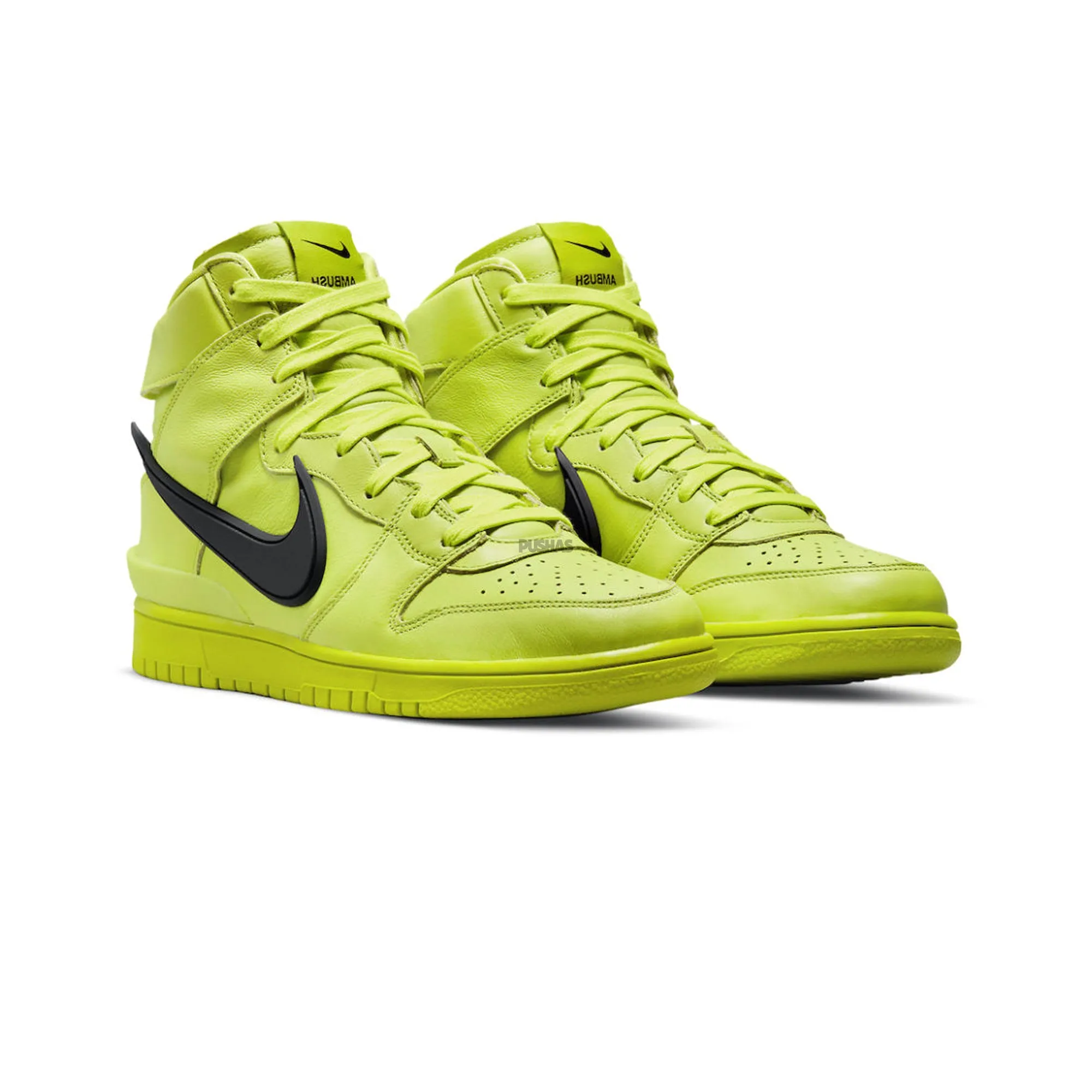 Nike Dunk High AMBUSH 'Flash Lime' (2021) Reinforced sidewalls Quick Transition